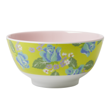 Melamine Printed Bowl - Two Tone pale pink and yellow with flowers by Rice DK